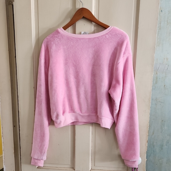 Barbie Light Pink Cropped Fleece Sweatshirt - Picture 3 of 3